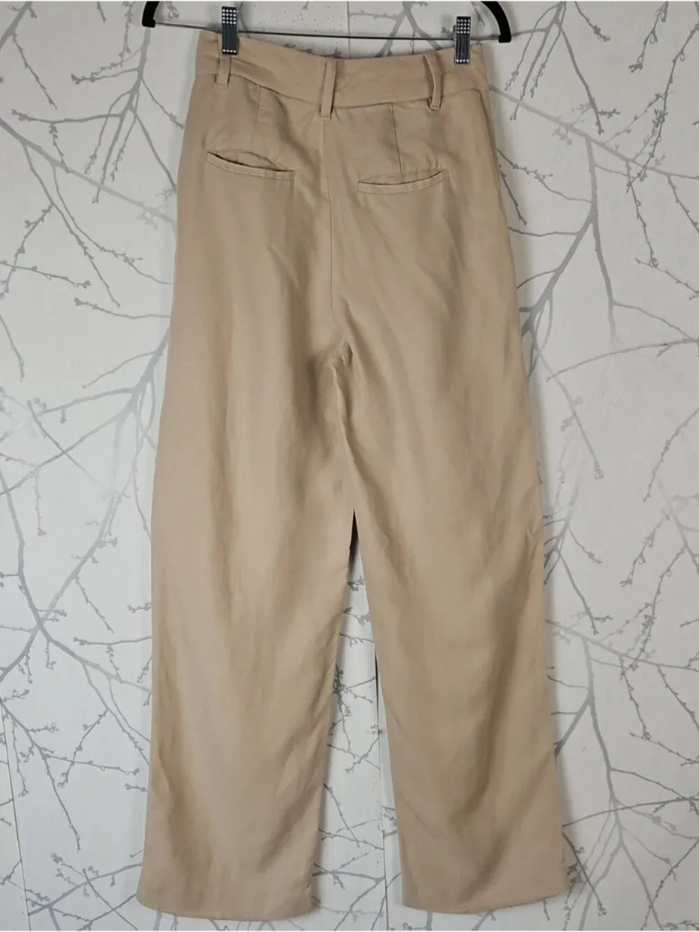 Wilfred Beige Cream Pleated Tencel Linen High Rise Effortless Pants